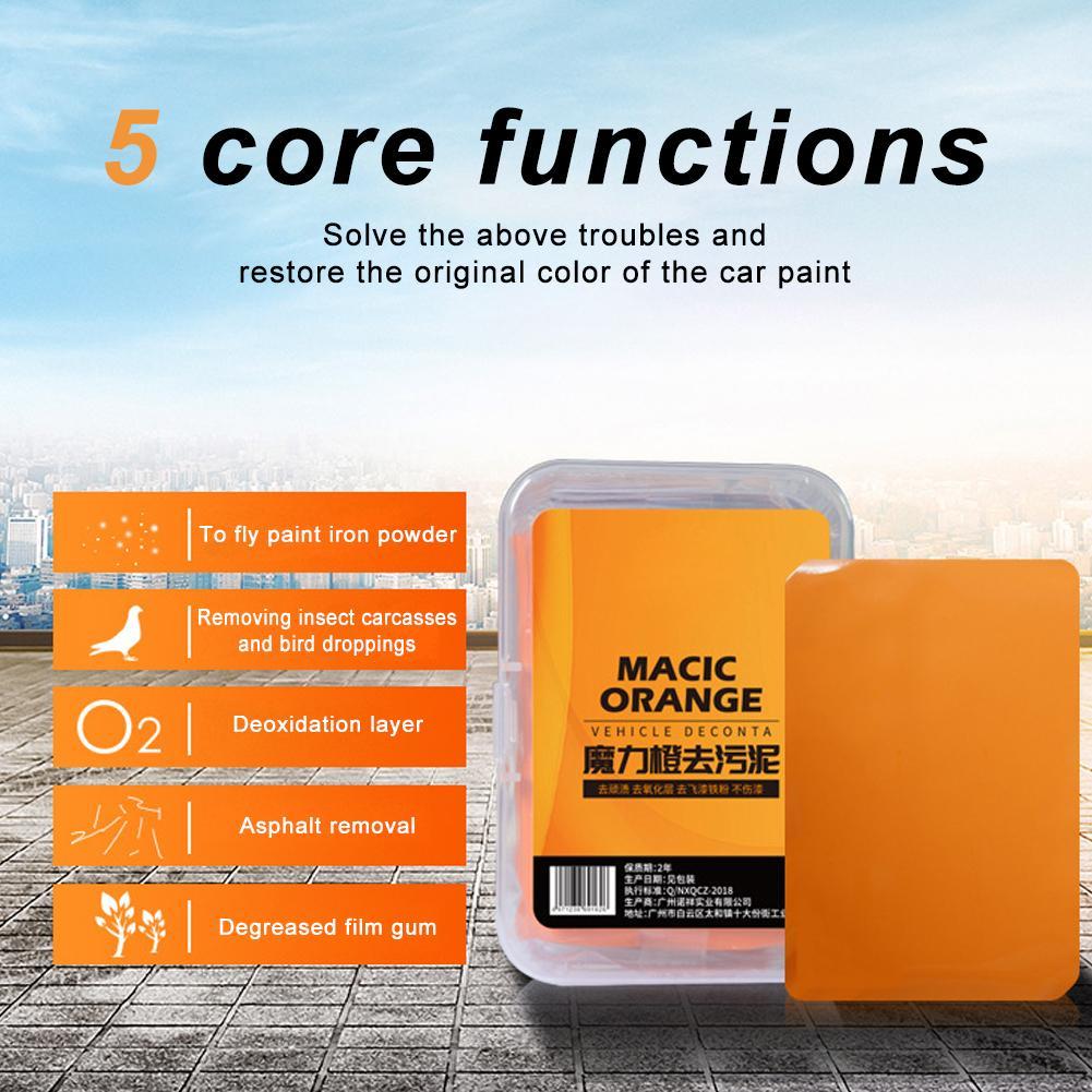 

Car Magic Clay Bar Cleaning Mud No residue car wash mud Grade Auto Clean Dirty Remover With Storage Box for Car Accessories оранжевый