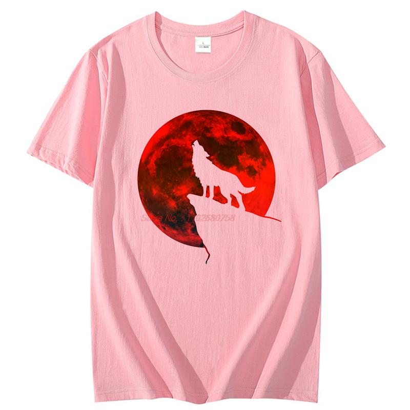 Howling Wolf Blood Moon Full Moon Shirts Graphic Tee Fashion For Unisex Tops Tshirt New Arrival Goods Short Sleeve Tee Unisex Clothes