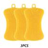 3 Pezzi Spazzola per Lavare i Piatti in Silicone Spugna per Pentole e Padelle Spazzola per Pulizia Cucina Tamponcino Abrasivo in Silicone Spazzola per Lavare Pentole, Padelle, Frutta e Verdura