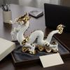 Resin Dragon Sculpture Electroplated Gold Statue Gift Idea Home
