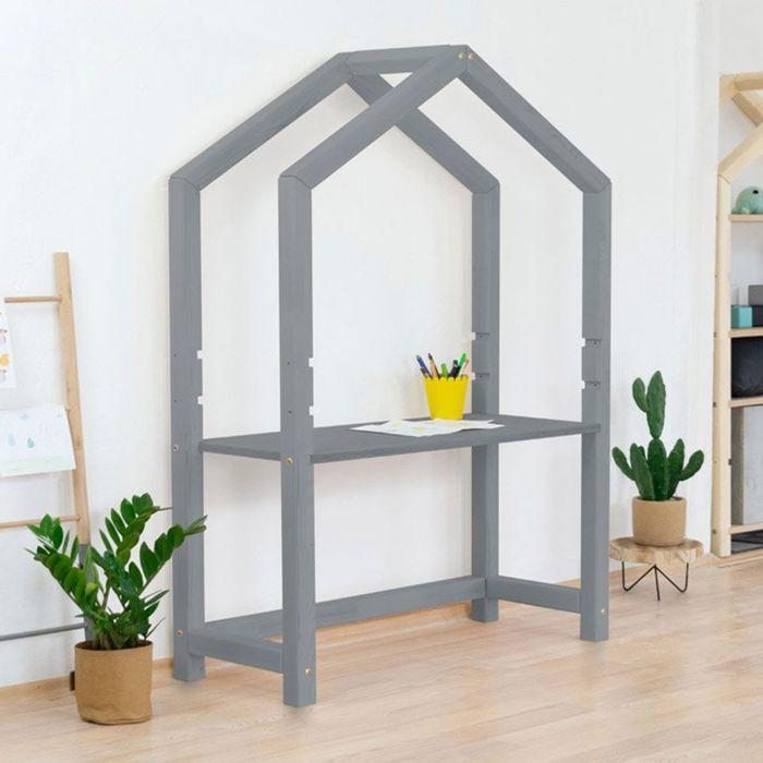 Bureau enfant cabane STOLLY bois gris