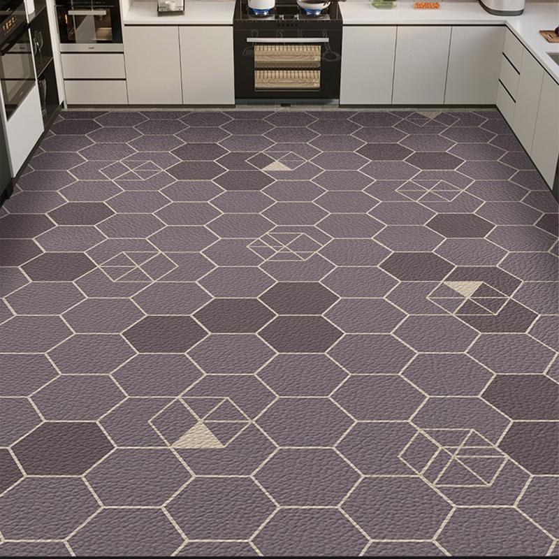 Kitchen Carpet Anti-slip Oil-proof Pvc Leather Floor Mat Wash-free Wipeable Waterproof Rug Dirt-resistant Large Area Foot Mats