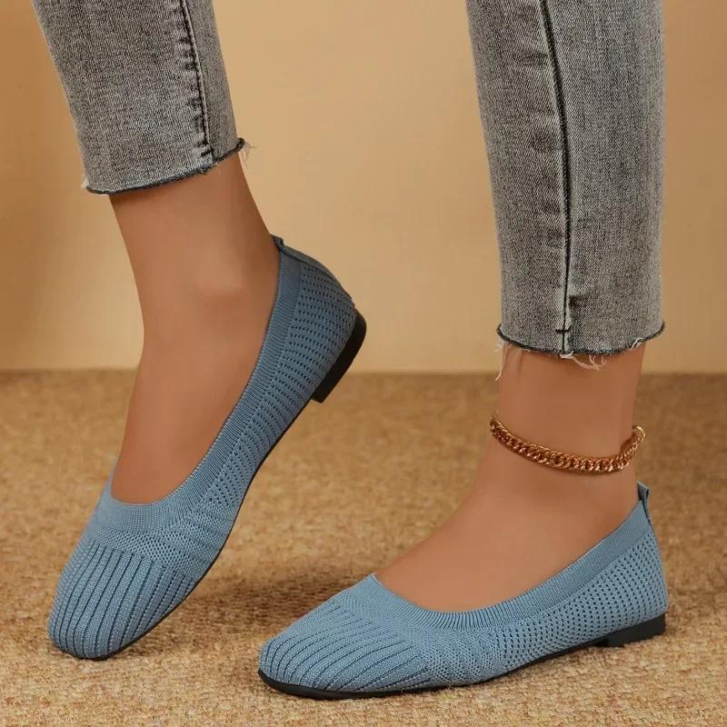 Chaussures pour femmes les plus vendues Automne 2024 Bout pointu Semelle souple Chaussures décontractées Mode femme Mesh Respirant Chaussures plates Zapatos