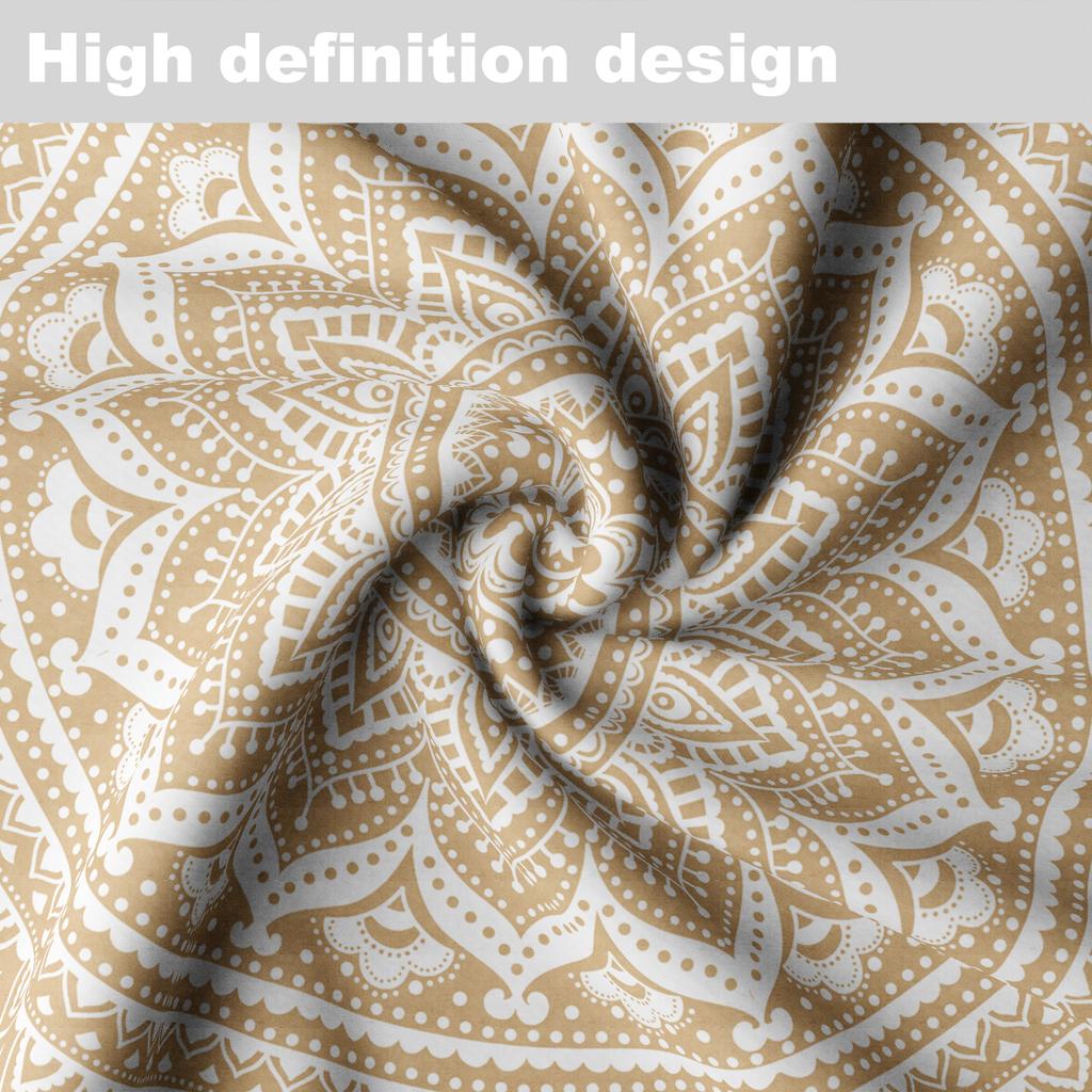 63 Inch Mandala Circular Tablecloth Waterproof Plain Terrace Dining Table Cover With Retro Pattern Tapestry Curtain Head Cover