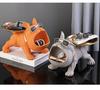 Entryway Console Table with French Bulldog Key Holder, Luxurious Shoe Cabinet, and Creative Home Decoration