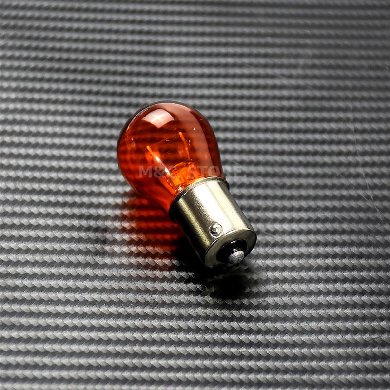 4pcs Turn Signal Light Indicator Lens Cover With Light Bulb For Harley Touring Road King Sportster XL 883 Dyna Softail Heritage