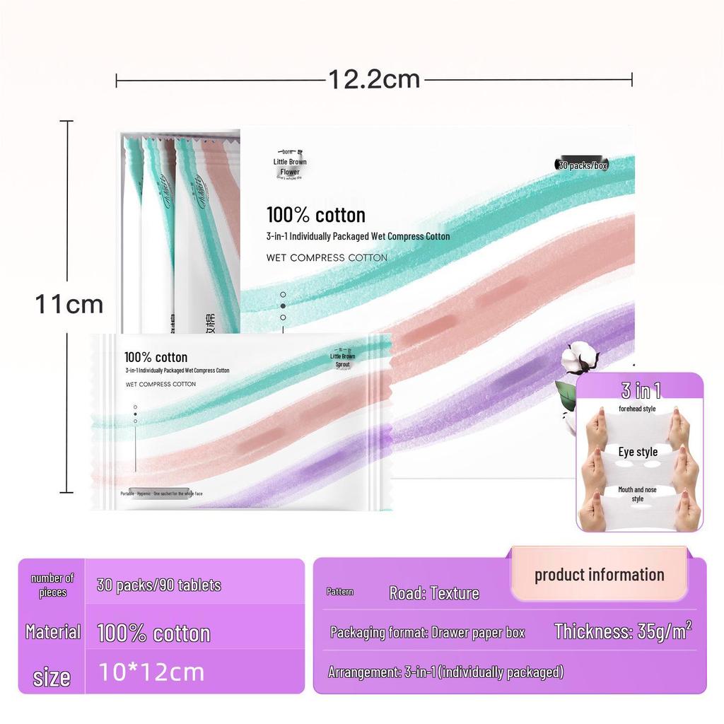 Little Cotton Stretchable Three-in-One Makeup Pads for Face Masks