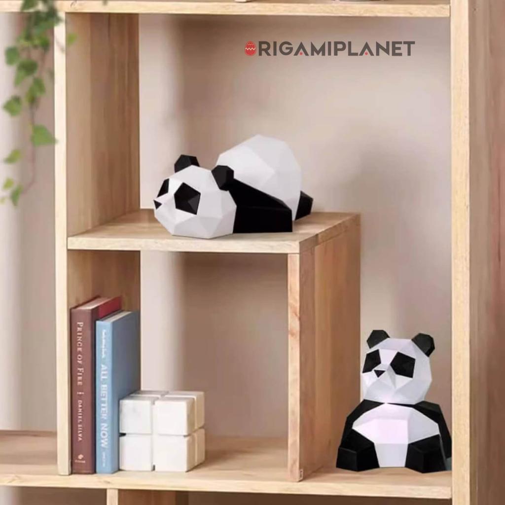 ORIGAMIPLANET Zestaw do tworzenia modeli 3D z papieru origami Panda Zabawa DIY Model zwierzęcia Panda 3D do ręcznego wykonania dla nastolatków Łatwa Figurka zwierzęcia Rzeźba Zestaw prezentowy dla