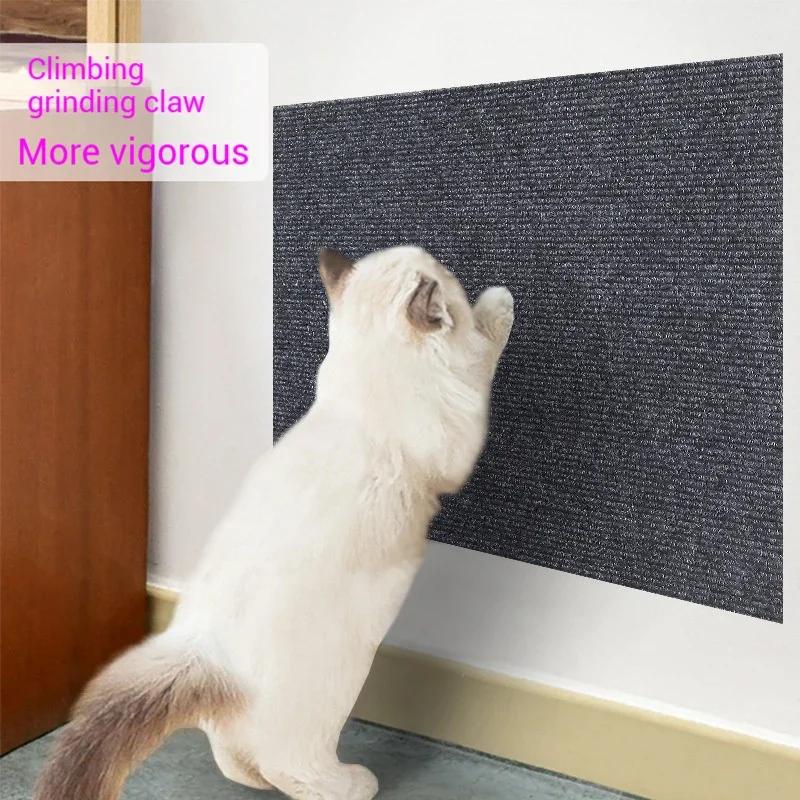 Self-Adhesive Cat Scratching Mat Trimmable Sofa Protector with Removable Carpet - Anti-Scratch Board & Play Pad for Cats