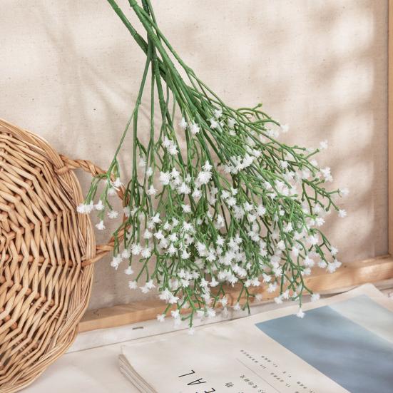 6/10Pcs Artificial Babysbreath Realistic Fake Plastic Flower Home Office Wedding Party Indoor Outdoor Faux Flower Bloom Plants Decoration