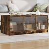 VidaXL Coffee Table with Glass Doors, End Table with Storage, Side Table, Living Room Furniture 836417