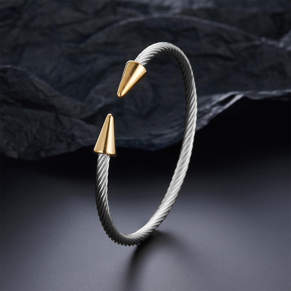 316L Fashion New Twist Cone Stainless Steel Popular Bracelet Women Men Charm Simple Gold Jewelry Wife Mom Gift