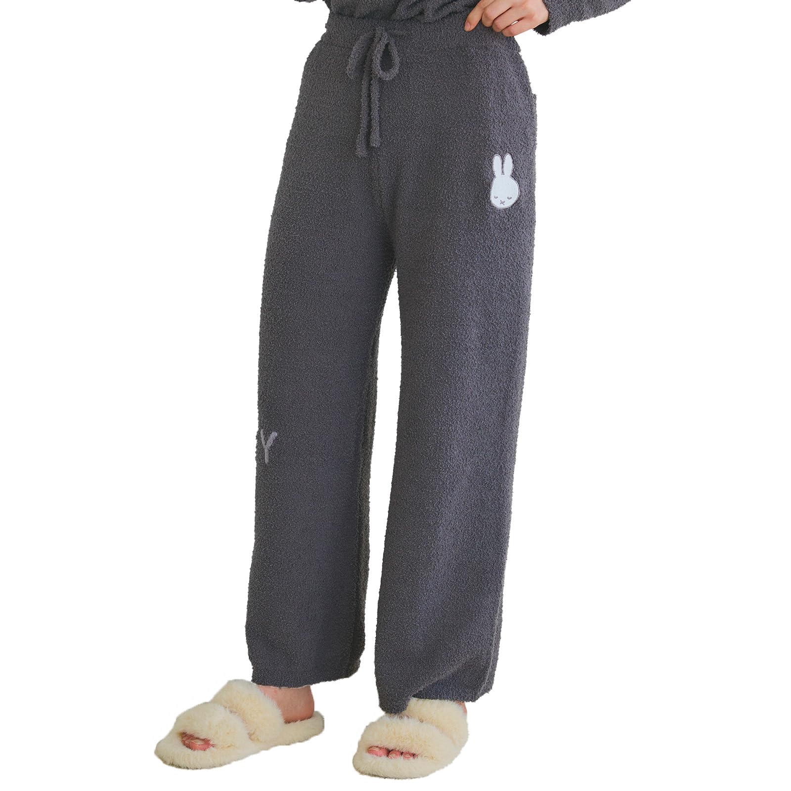 

Lafuku Miffy Fluffy Long Loungewear Top Sold Size L Women s Pajamas, Pants, Set, Separately, Gray, серый