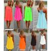 Abito da donna taglie forti con schiena scoperta, spalline sottili, patchwork in rete, chiffon