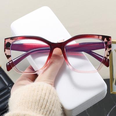 Módní Dámský Retro Rám Brýlí Kočičí Oko Trend Plochý Lehký Brýle Dámské Jednoduché Kočičí Oko Proti Modrému Světlu Počítačové Brýle