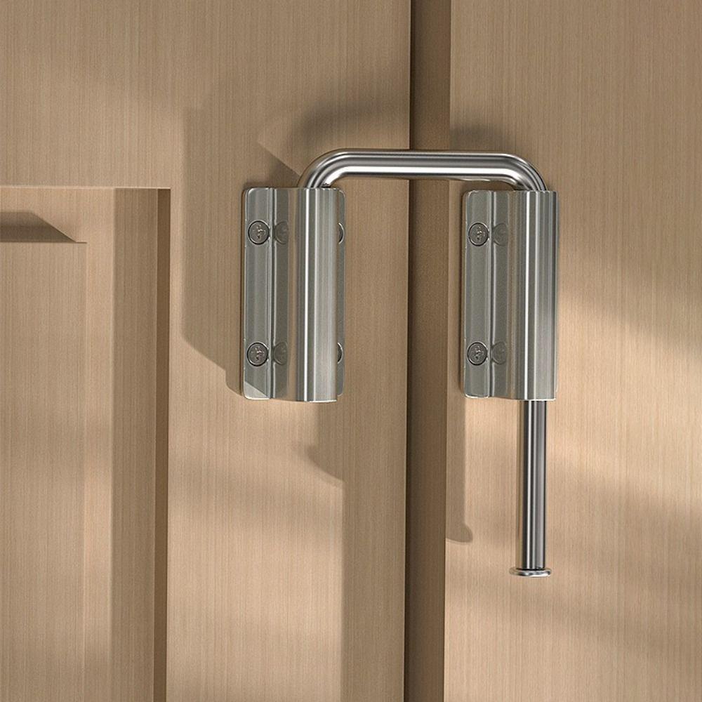Safety Aluminum Alloy Door Latch Lock 90/180 Degree Anti-Theft Gate Latch Non Perforated Anti Child Door Bolts Drawer