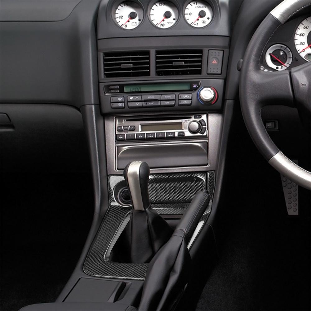 Carbon Fiber Gear Shift Panel Cover Trims For Nissan Skyline GT-R R34 GTR BNR-34