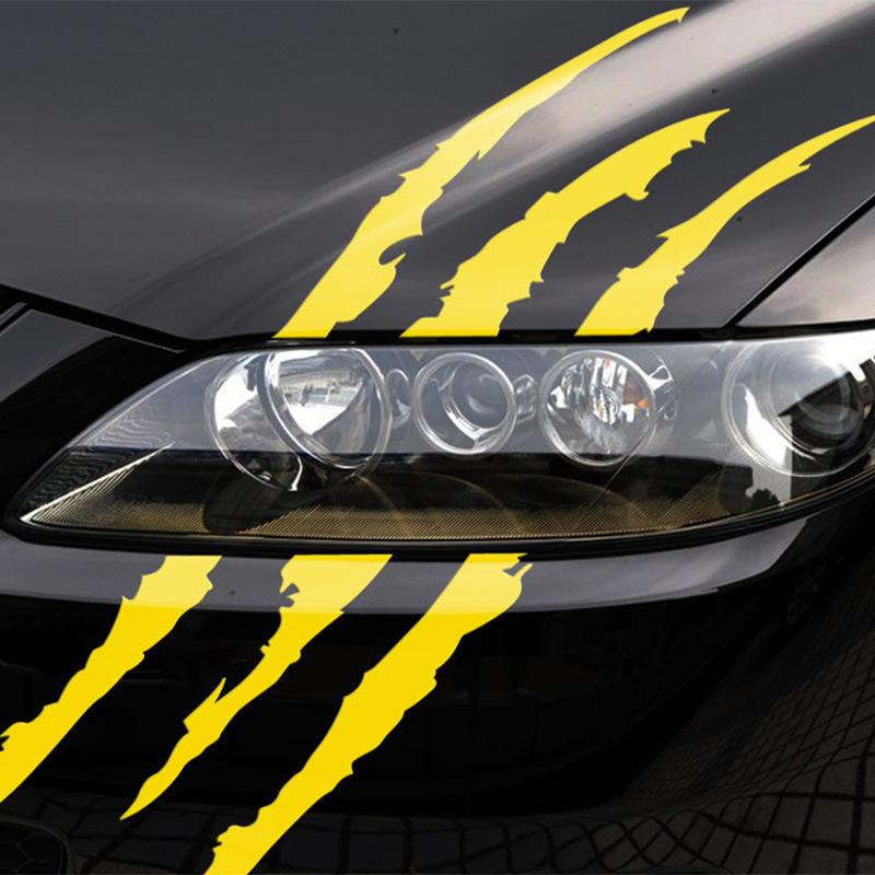 Creative Modification Trade Lamp Eyebrow Scratch Stickers Personalized Ghostly Claw Car Headlights Decorative Claws Engine Hood
