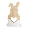 Lovely Hollow Heart Wooden Rabbit Art Craft Children Gift Home Office Decor