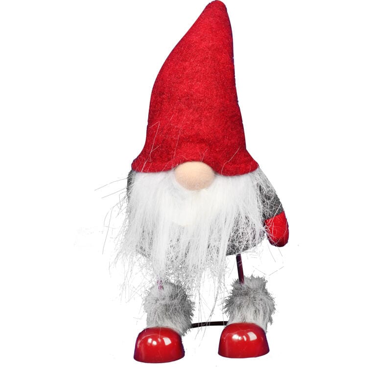Dwarf with a White Beard, Height 25 CM, Red-gray Color