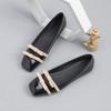 Square Toe Ballet Shoes for Women Dressy Flats Loafers With Bowknot Comfortable Walking Shoes Women's Soft Faux Leather Anti-Slip Ballerina Shoes