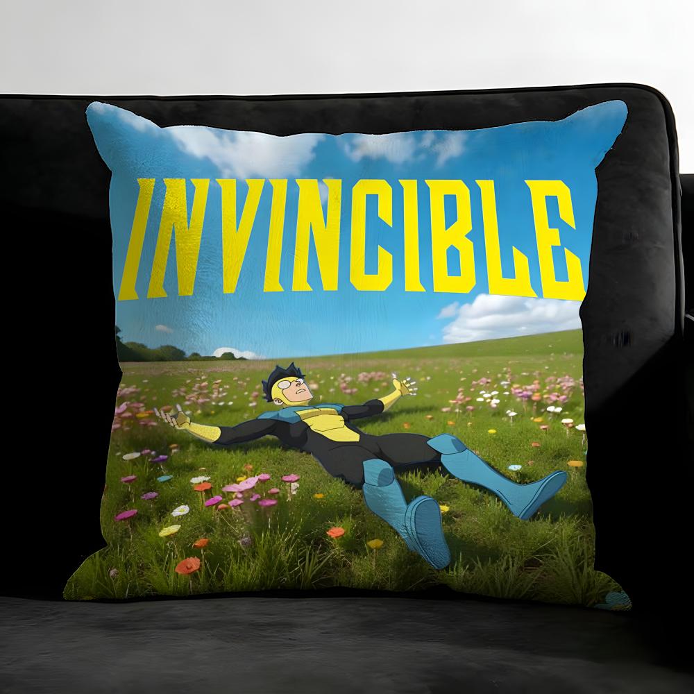 I-Invincible Funnyy Cartoon Cushion Cover Pillowcase Ultra Soft Skin Friendly Fabric Cloud Like Comfort & Concealed Zipper