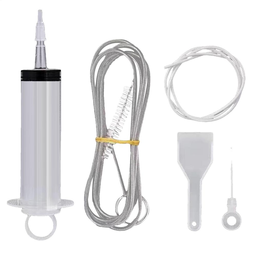 

Clean Brush Kit for Refrigerator Drain Wash Brush Suction Syringe 1.5M Hose Fridge Drain Hole Cleaner Stick Dredge Tool білий