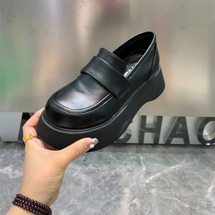 2021 autumn new versatile one-pedal loafers flat-soled platform student Lolita jk small leather shoes women's single shoes