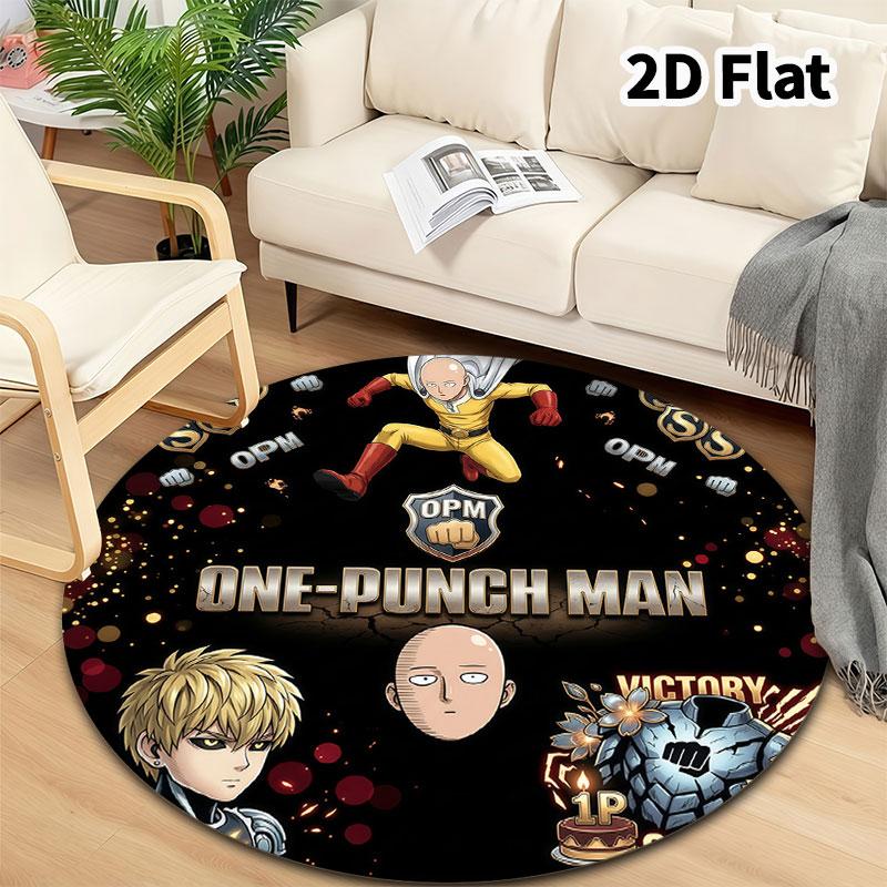 Onepunch Man Round Area Rug Carpet Rug For Living Room Bedroom Sofa Playroom Decor Nonslip Floor Mat
