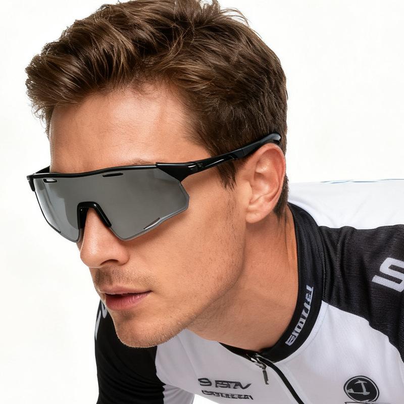 Intelligent Color-changing Colorful Bicycle Riding Sunglasses Men's Outdoor Sports One-piece Windproof Glasses Large Frame