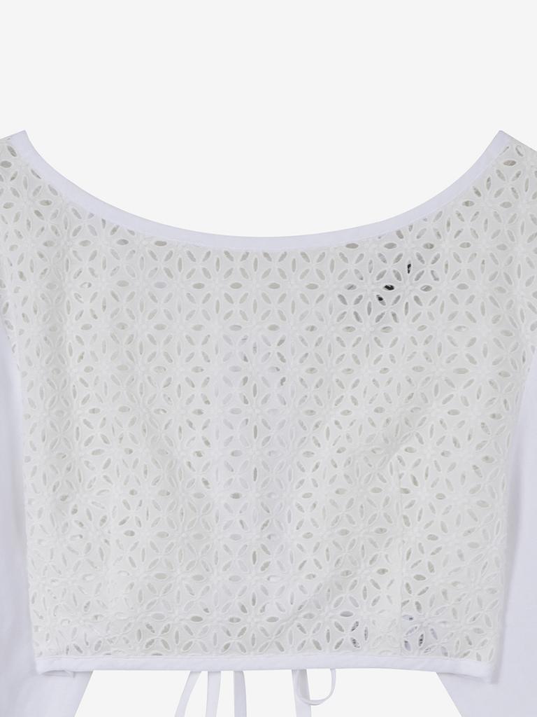 Luvm Punching Open Back Blouse_White