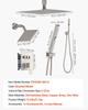 Shower Faucet Set, 254 Mm Ceiling Mount Rainfall Shower System with 152 Mm Wall Mount Head and 2 In 1 Handheld Spray, Rotatable 3-Function Dual Rain