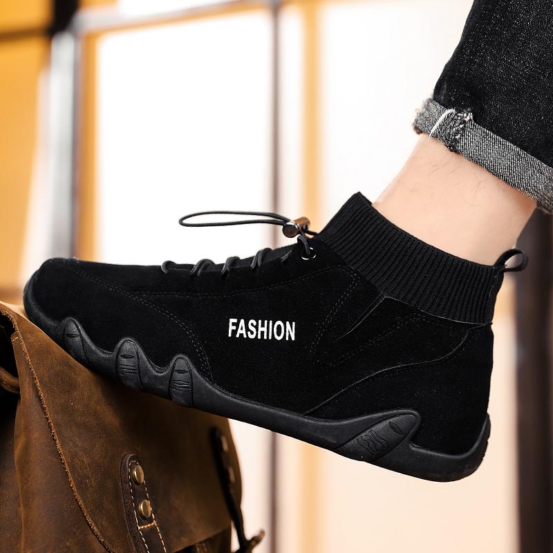 New Men Boots Autumn Luxury Ankle Boots Casual High Top Socks Shoes Comfortable Flat Bottom Loafers Male Sneakers Shose for Men