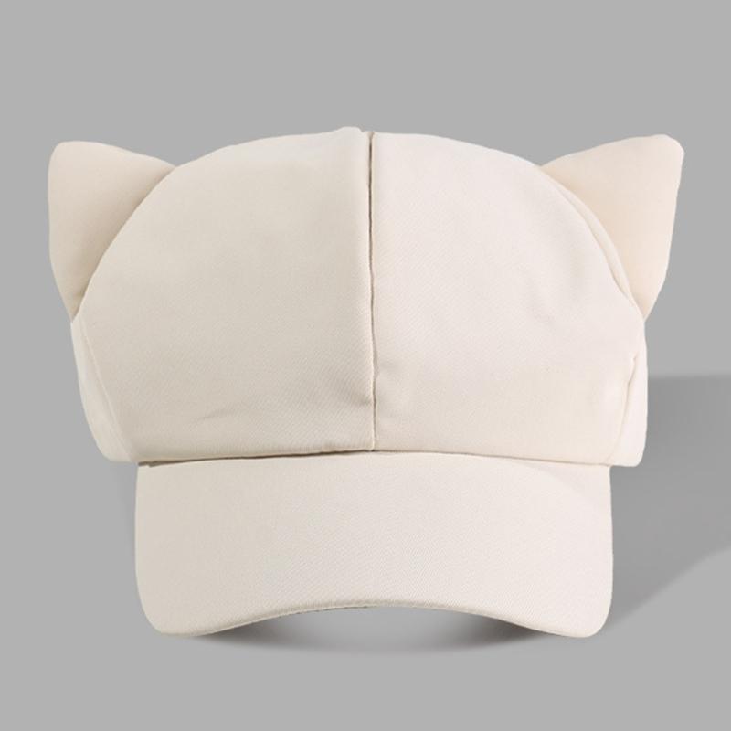 Harajuku Girl Cats Ear Baseball Hat Octagonal Hat Eye Catching Travel Gathering Visor Hat for Cycling Hiking Visor Hat