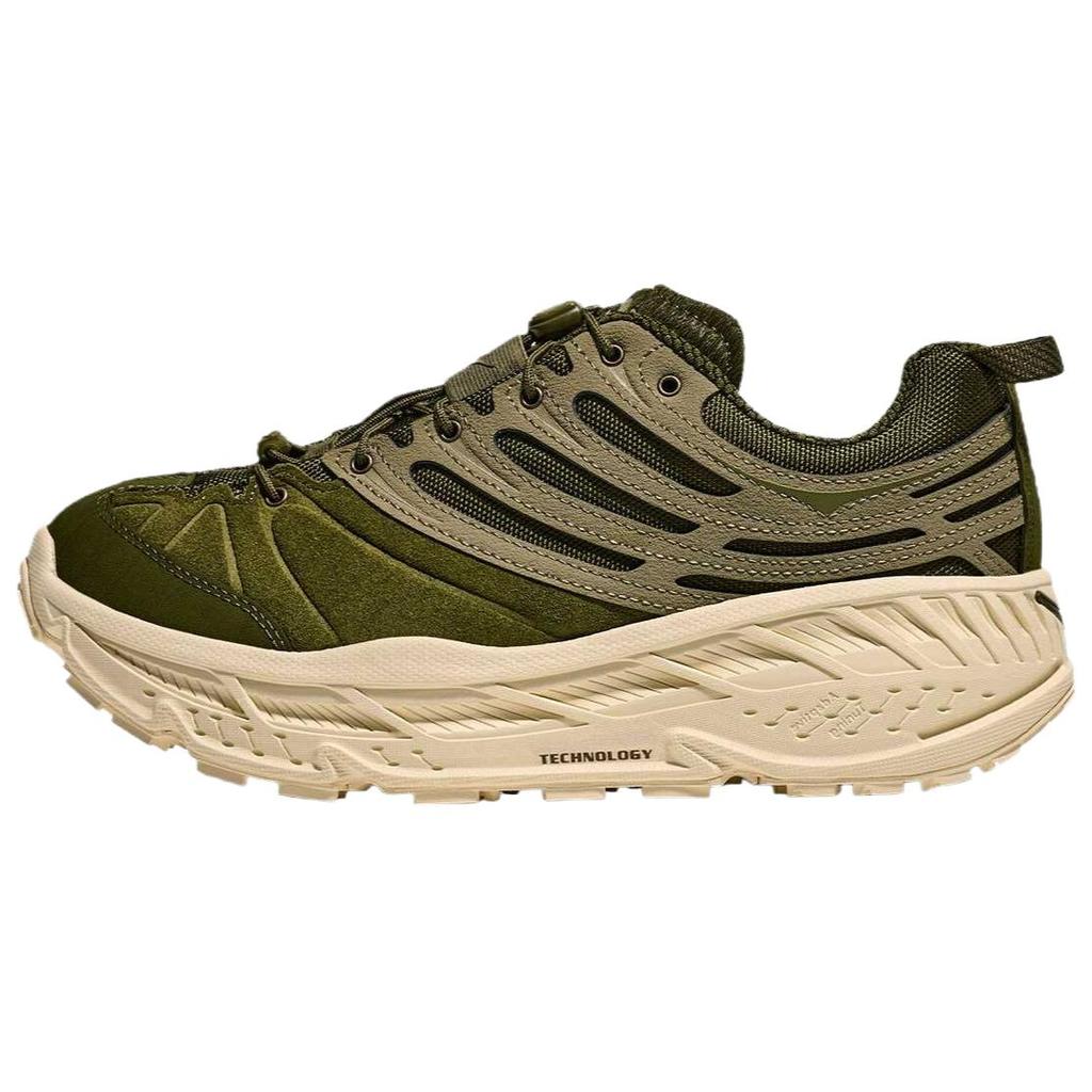HOKA One One Stinson Evo Og Comfortable Soft Slip Resistant Durable Low Top Casual Trail Running Shoes Unisex Sneakers Green 1166450-MRNW