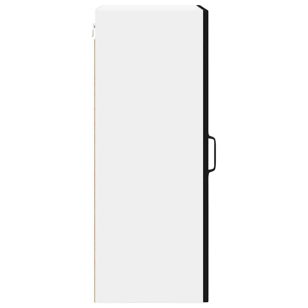 Wall Mounted Glass Cabinet LUCCA Black 40 X 31 X 80 Cm Particleboard