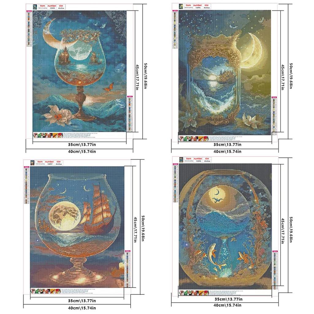 JISHSHAY Diamond Art Set of Diamond Art Bead Craft 5D Diamond Dream World Painting Diamond Art World in a Glass Craft Diamond Art Wishing Bottle and