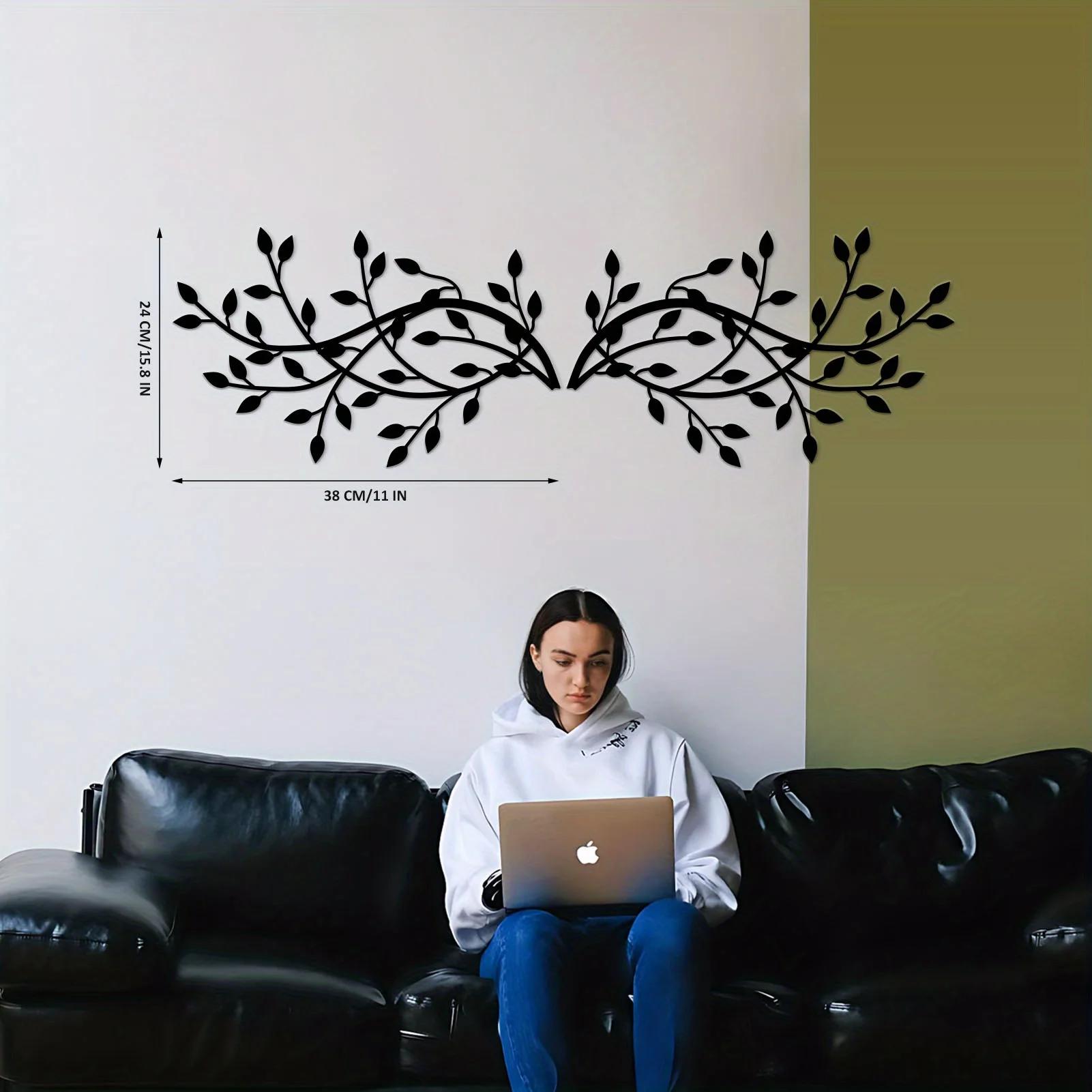 

Элегантный металлический настенный декор из 2 частей в виде листьев дерева - Стильное искусство для дома и улицы | Идеально для гостиной, офиса и домашнего декора светло-серый