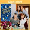 Gold Blue Navy Happy Birthday Door Banner Cover For Festival Backg Photography