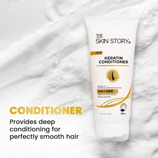 Pachet combo kit The Skin Story Șampon cu Keratin Balsam Protecție UV Ser de păr | Repară, Hrănește și Domolește Frizul | Pentru Toate Tipurile de Păr