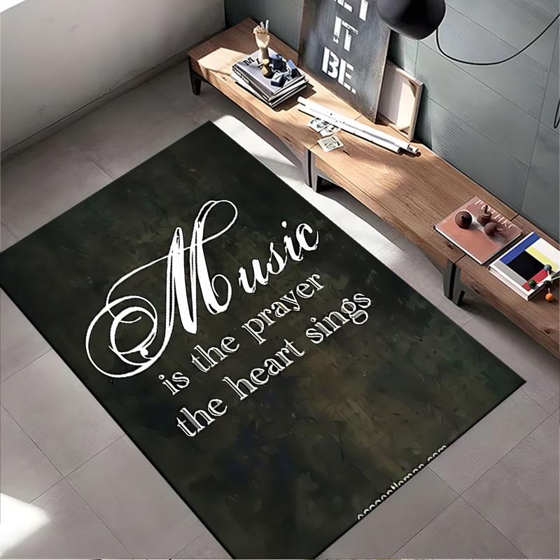 "Music Prayer Quote Carpet" suitable as a non-slip mat for the living room or bedroom sofa