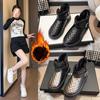 Women's One Foot Stirrup Large Size Soft Sole Winter Warm Anti-slip Fur One Snow Boots Padded Lined Ankle Boots Anti-slip Sports Cotton Boots