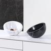 Natural Marble Fruit Bowl Living Room Table Decor Elegant Round Serving Tray In White Grey Black Vein Stone