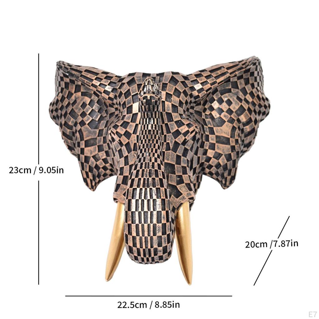 Decorative Elephant Head To Hang On The Wall, Wall Sculpture for Home Or Office.