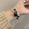 Exquisite Black White Beaded Little Specter Bracelets for Women Sweet Bracelets