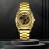 Fully Automatic Mechanical Tide Watch Fashion Engraved Diamond-Encrusted Steel Belt Belt Luminous Waterproof Men'S And Women'S Watch