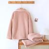 Fluffy Winter Top and Bottom Soft and Cute Loungewear for and Size M S-Lifeeling Women's Pajamas, Open-Front Set, Warm, Spring, Autumn, Winter, Pink,