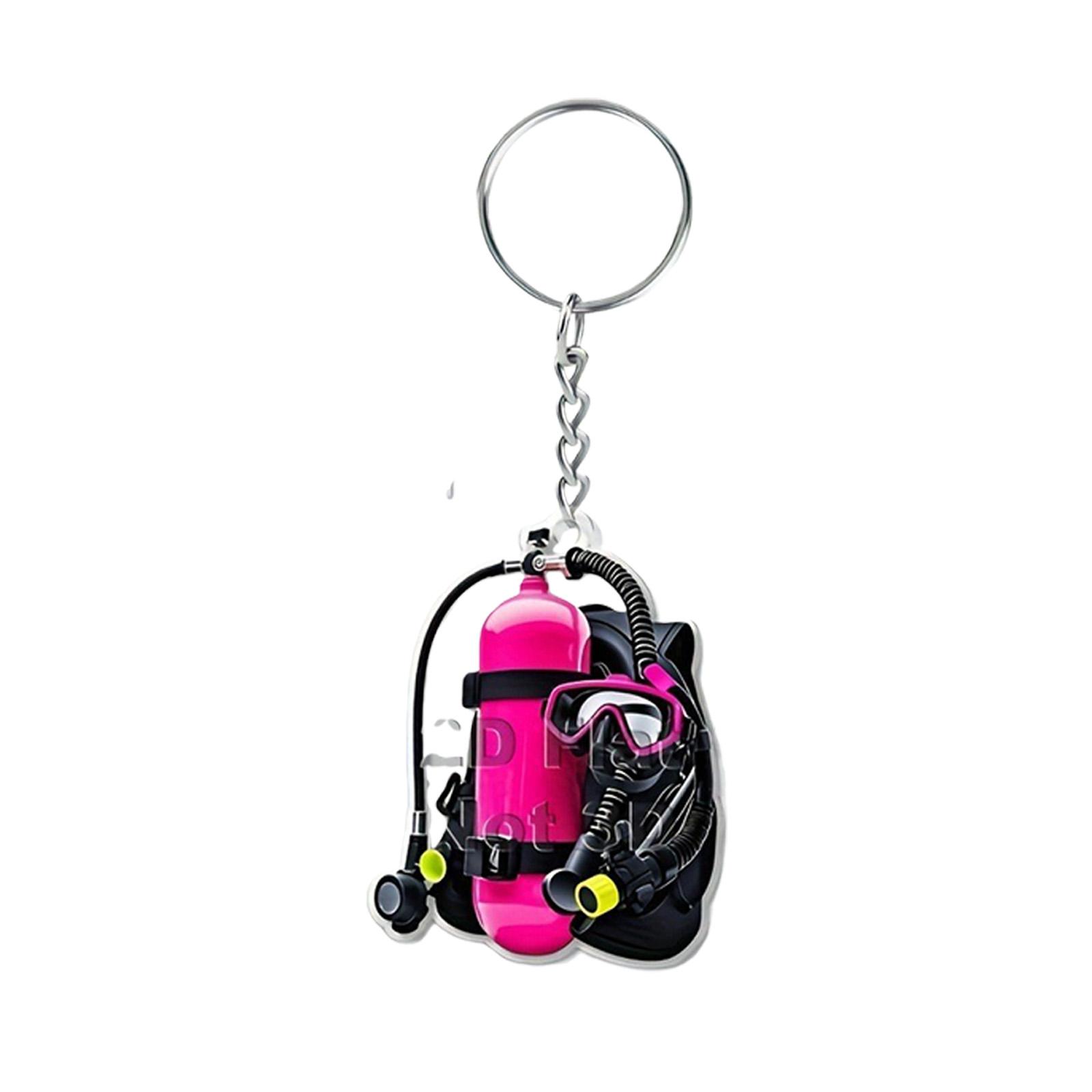 

Acrylic Diving Equipment Keychain Pendant Keyring for Automotive Interior and Household Decoration Great Gift