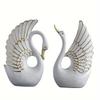 Resin Minimalist Swan Art Statue Ornaments, ins Style Light Luxury Two-Piece Home Decoration, Living Room TV Cabinet Sculpture