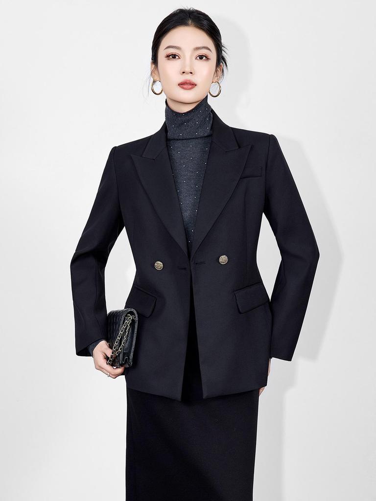 Nanyou Women's Professional Waist-Cinched Suit Jacket for Business and Commute - Autumn/Winter Collection